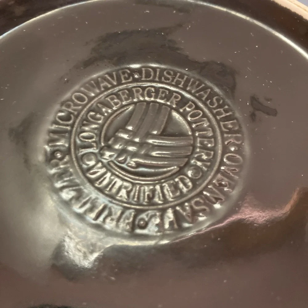 Longaberger Pottery Woven Traditions Ebony Vitrified 6.5